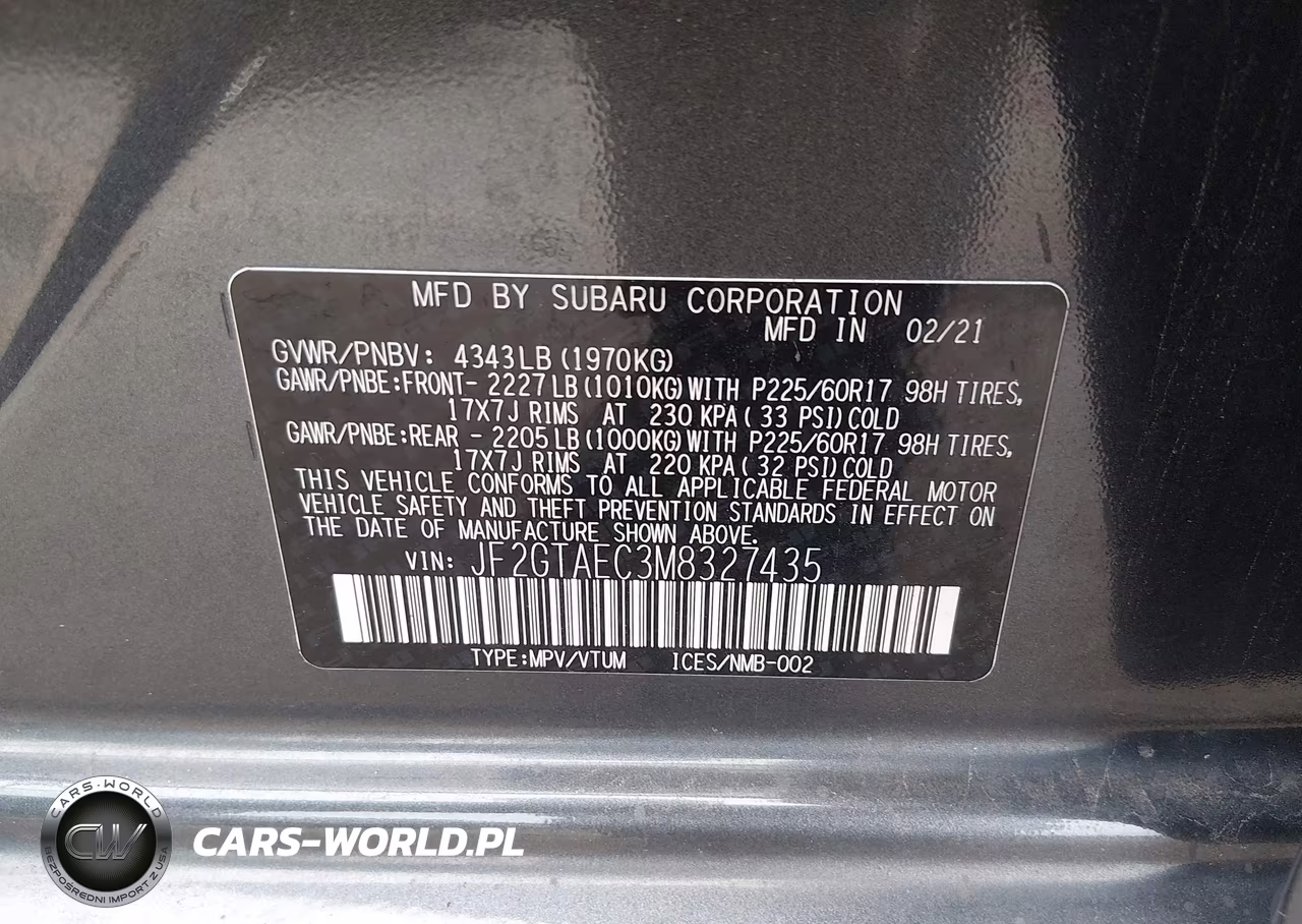 2021 Subaru Crosstrek Premium VIN:JF2GTAEC3M8327435 - 9