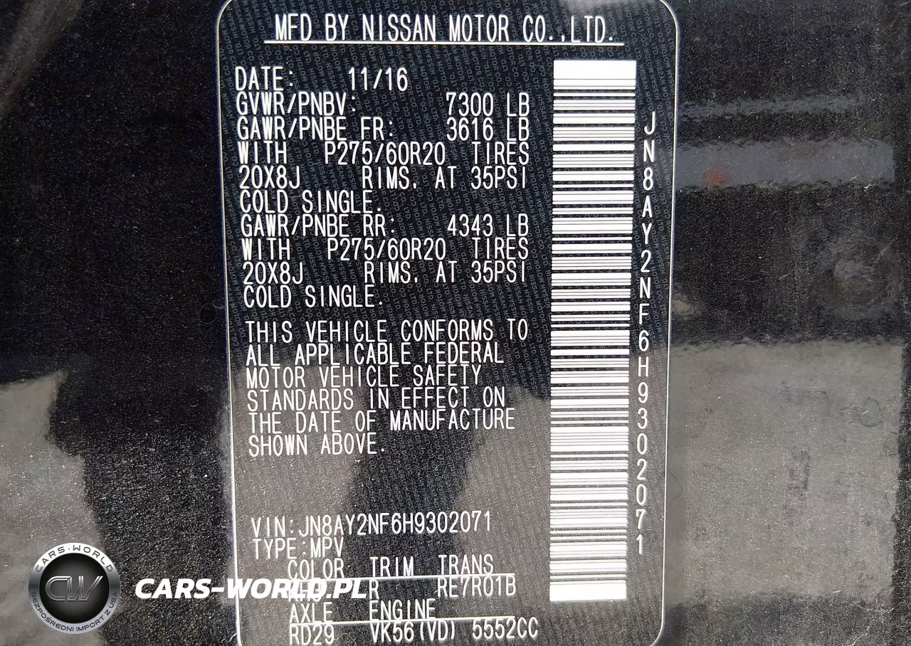 2017 Nissan Armada Platinum VIN:JN8AY2NF6H9302071 - 9