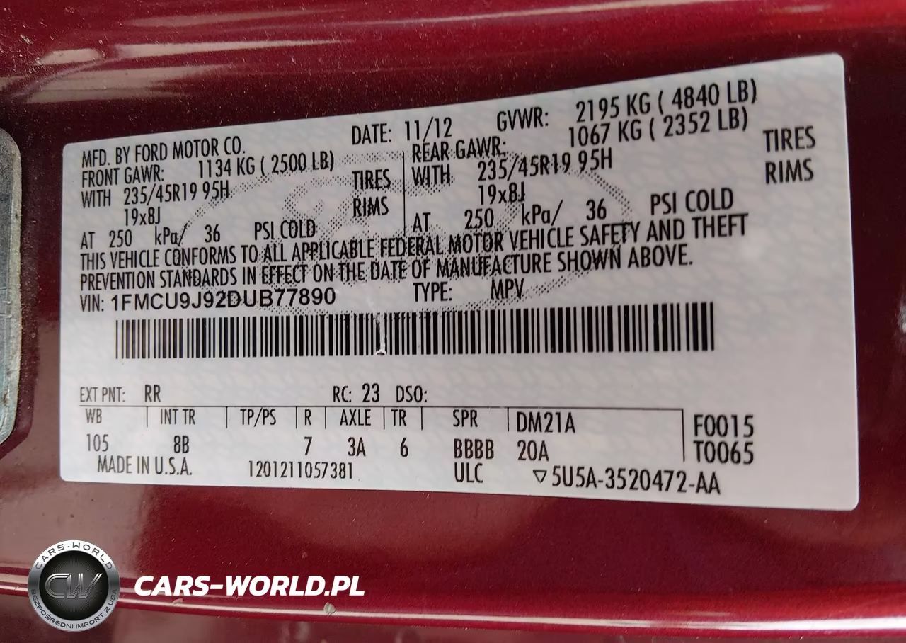 2013 Ford Escape Titanium VIN:1FMCU9J92DUB77890 - 8