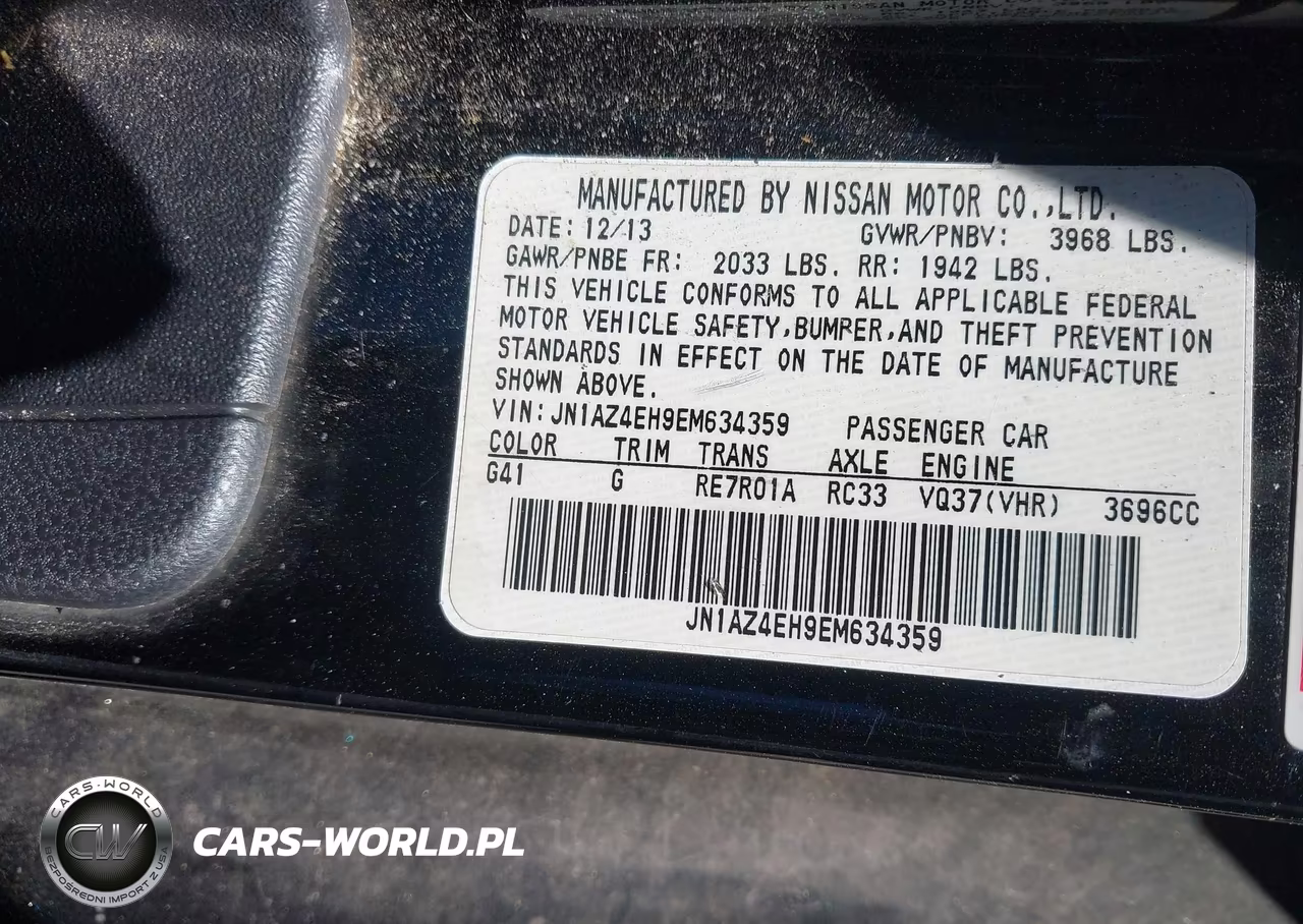 2014 Nissan 370Z Touring VIN:JN1AZ4EH9EM634359 - 9
