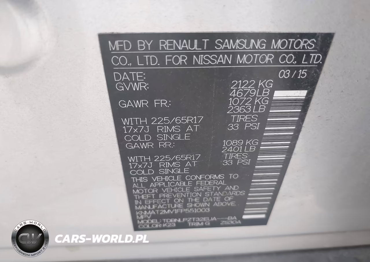 2015 Nissan Rogue S-Sl-Sv VIN:KNMAT2MV1FP551003 - 9