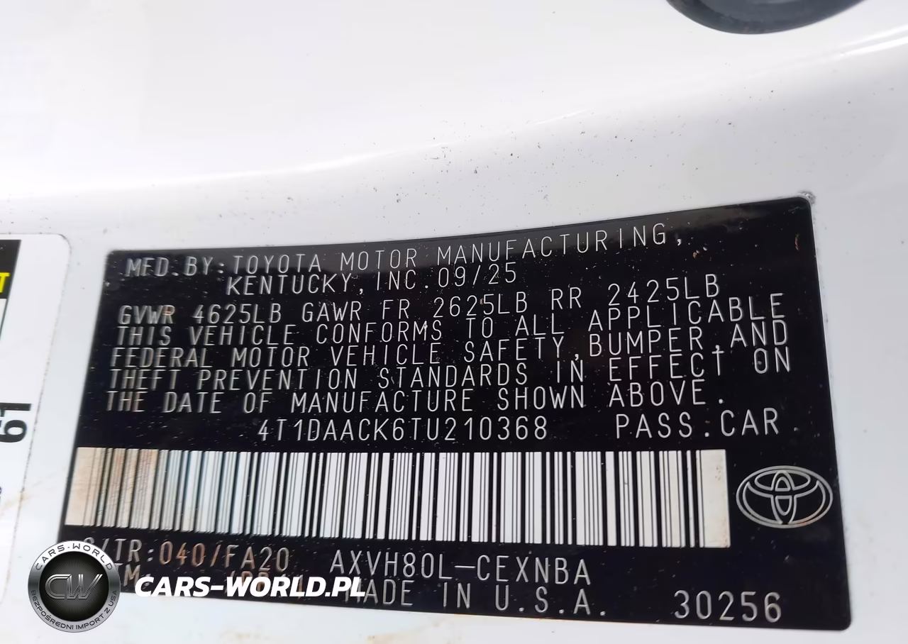 2026 Toyota Camry Le VIN:4T1DAACK6TU210368 - 9