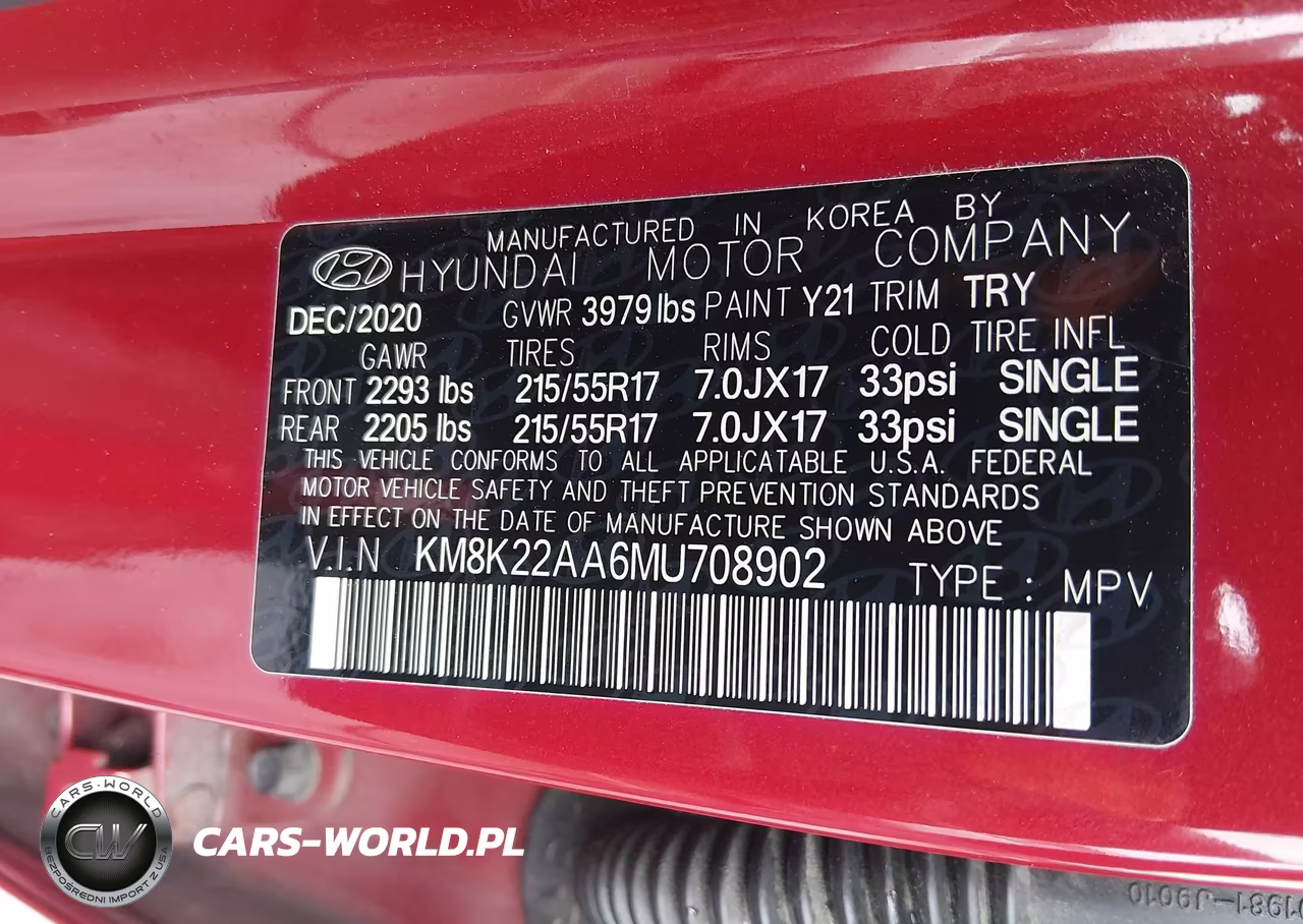 2021 Hyundai Kona Sel VIN:KM8K22AA6MU708902 - 9