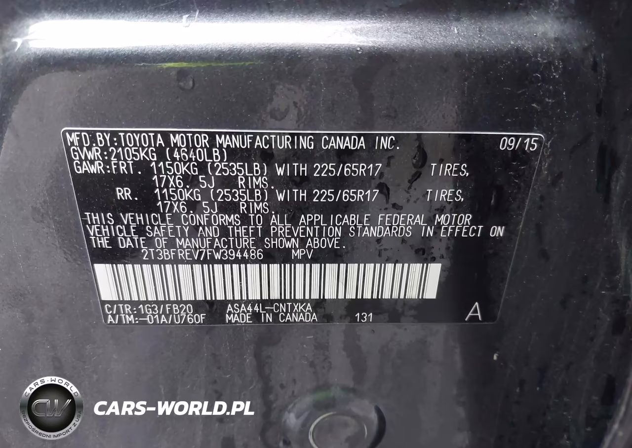 2015 Toyota Rav4 Le VIN:2T3BFREV7FW394486 - 9