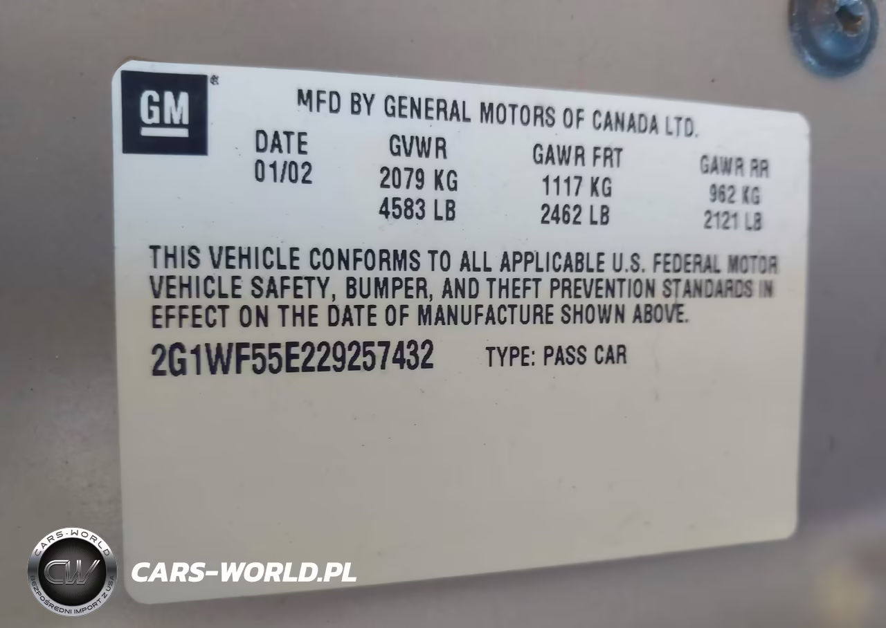 2002 Chevrolet Impala VIN:2G1WF55E229257432 - 9