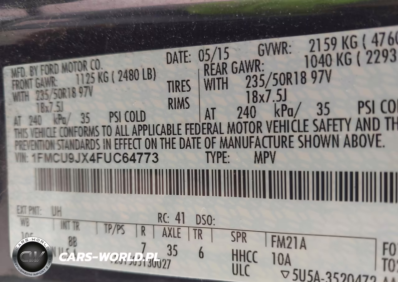 2015 Ford Escape Titanium VIN:1FMCU9JX4FUC64773 - 9