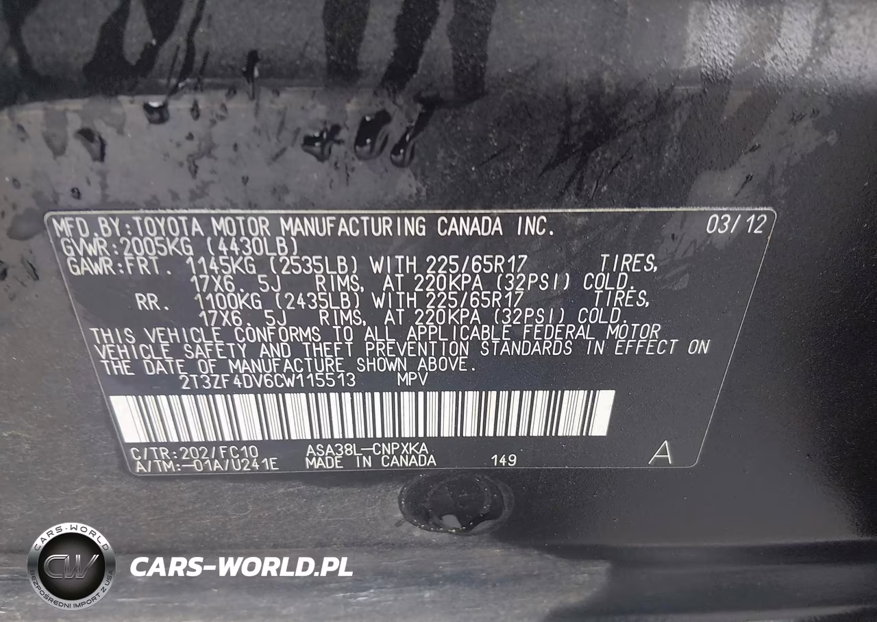 2012 Toyota Rav4 VIN:2T3ZF4DV6CW115513 - 9