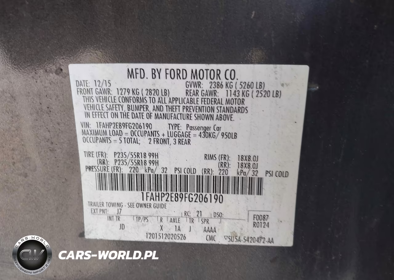 2015 Ford Taurus Sel VIN:1FAHP2E89FG206190 - 9