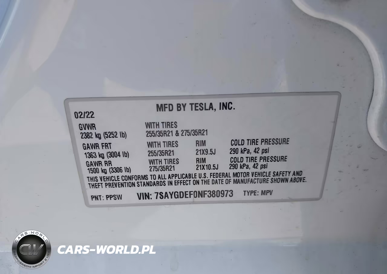 2022 Tesla Model Y Performance Dual Motor All-Wheel Drive VIN:7SAYGDEF0NF380973 - 9