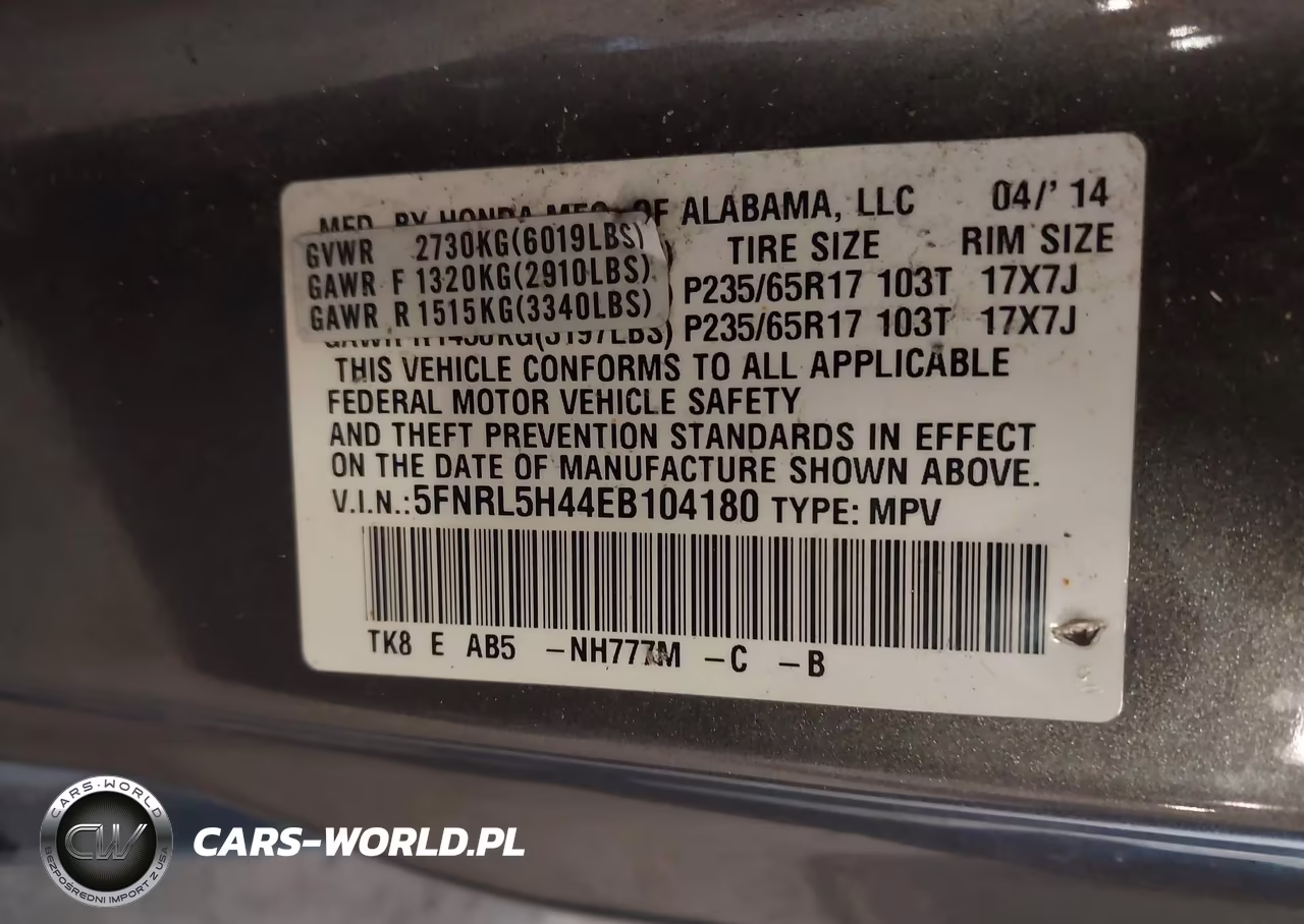 2014 Honda Odyssey Ex VIN:5FNRL5H44EB104180 - 9