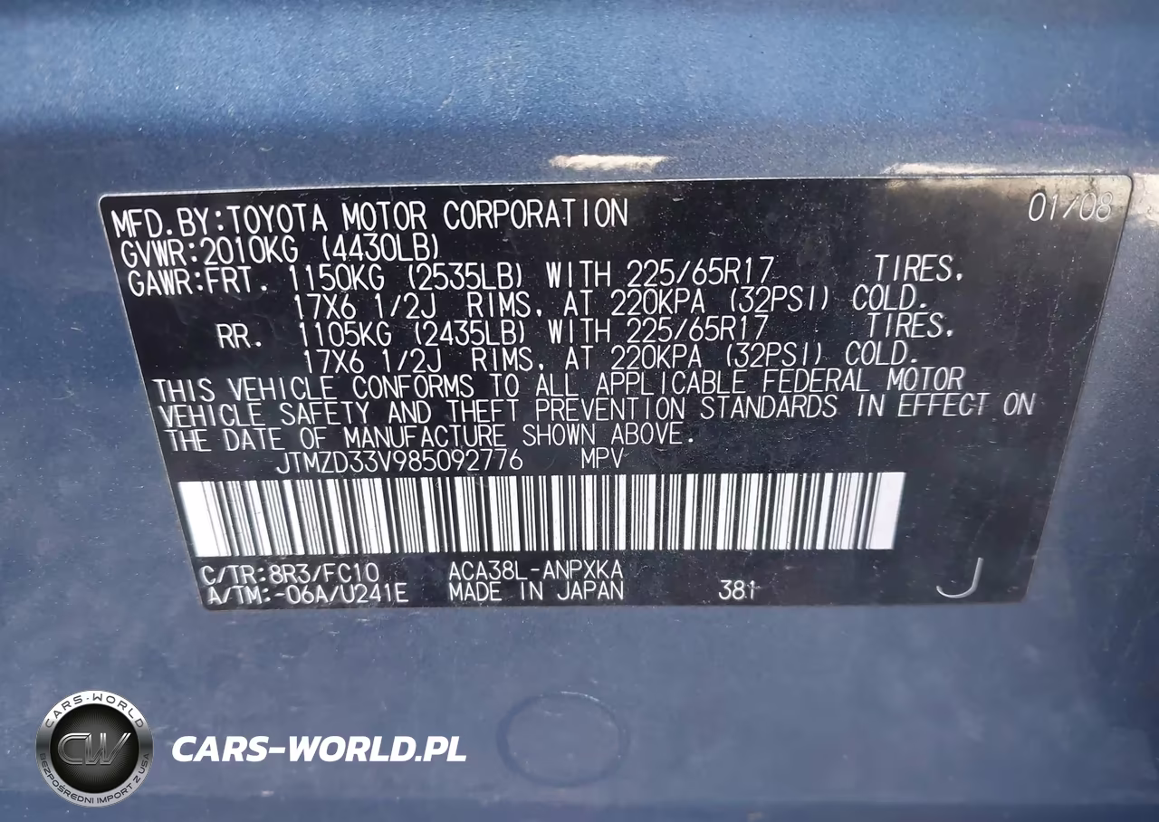 2008 Toyota Rav4 VIN:JTMZD33V985092776 - 9