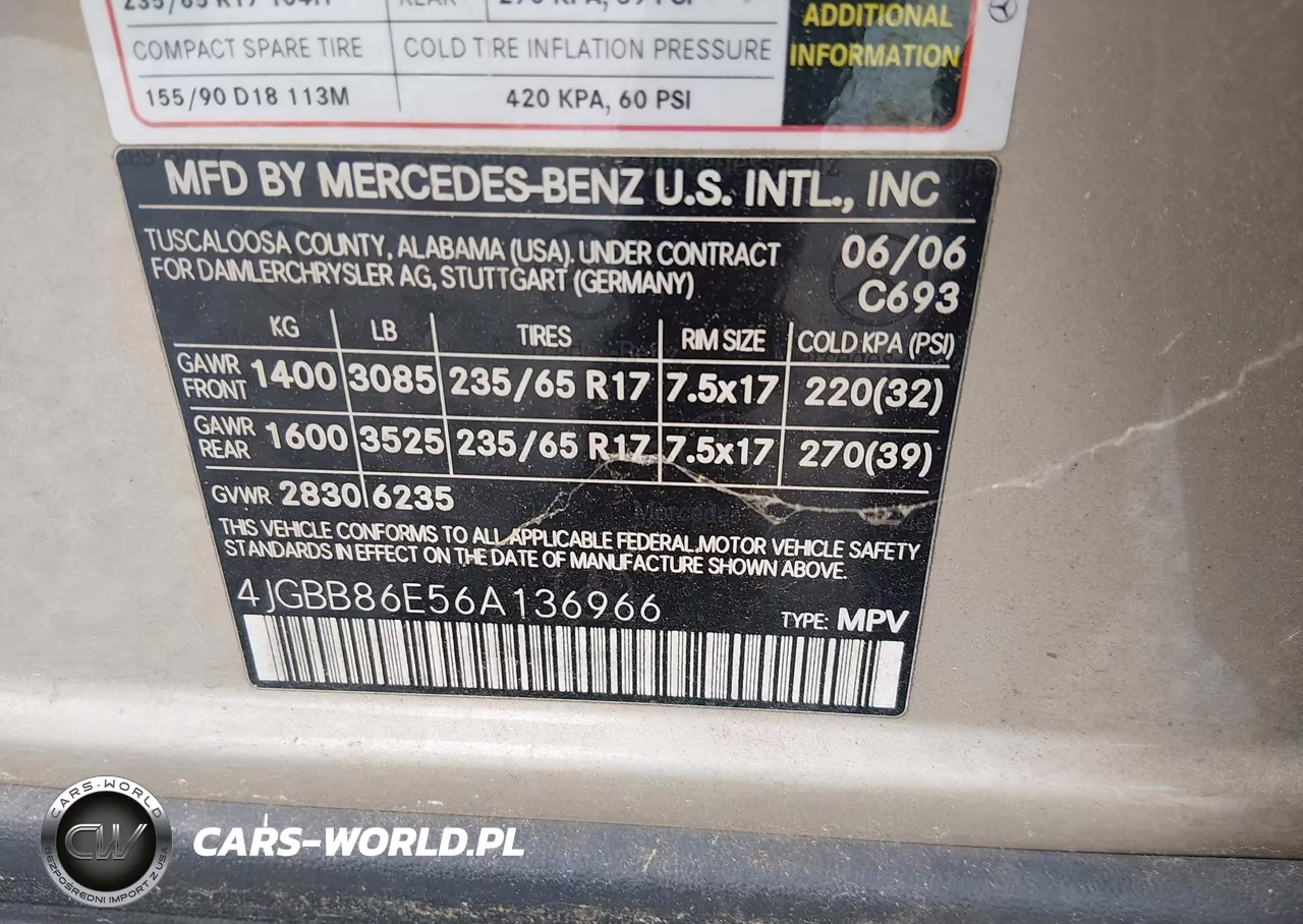 2006 Mercedes-Benz Ml 350 4Matic VIN:4JGBB86E56A136966 - 9