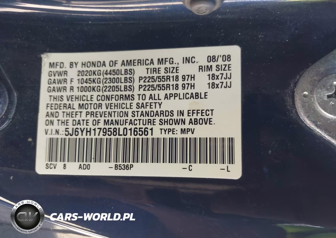 2008 Honda Element Sc VIN:5J6YH17958L016561 - 9