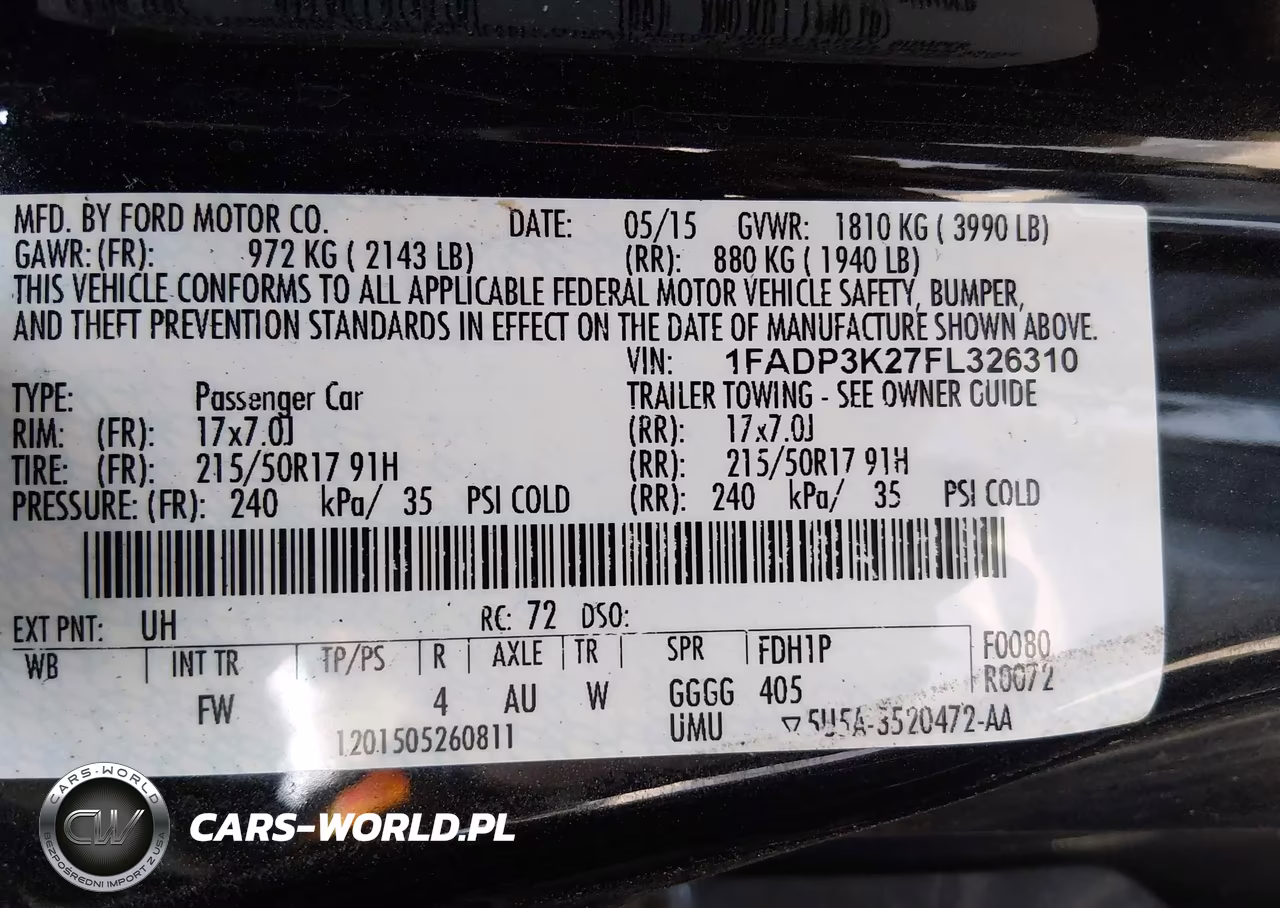2015 Ford Focus Se VIN:1FADP3K27FL326310 - 9
