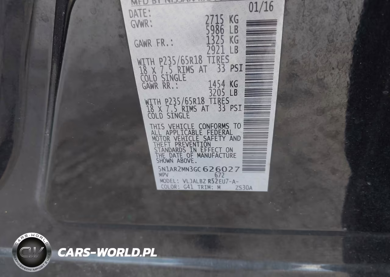 2016 Nissan Pathfinder S VIN:5N1AR2MN3GC626027 - 9