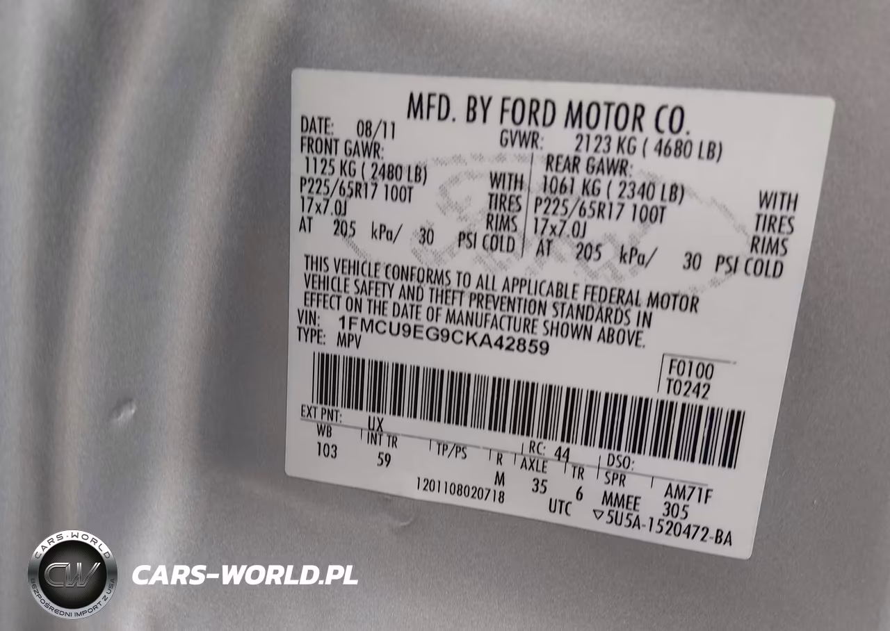 2012 Ford Escape Limited VIN:1FMCU9EG9CKA42859 - 9