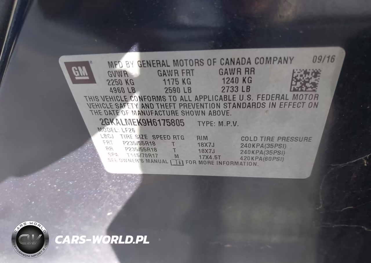 2017 GMC Terrain Sle-1 VIN:2GKALMEK9H6175805 - 9