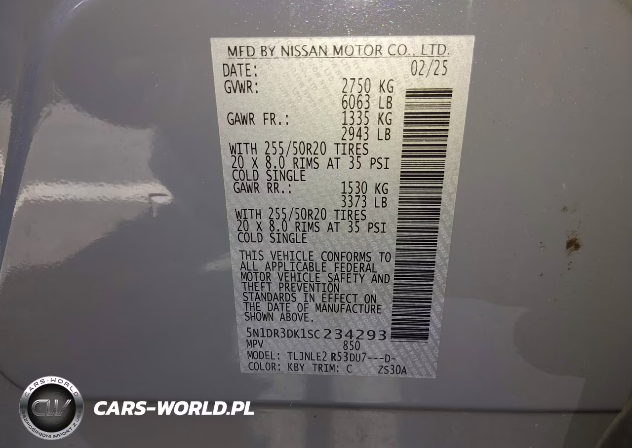 2025 Nissan Pathfinder Platinum 4Wd VIN:5N1DR3DK1SC234293 - 9