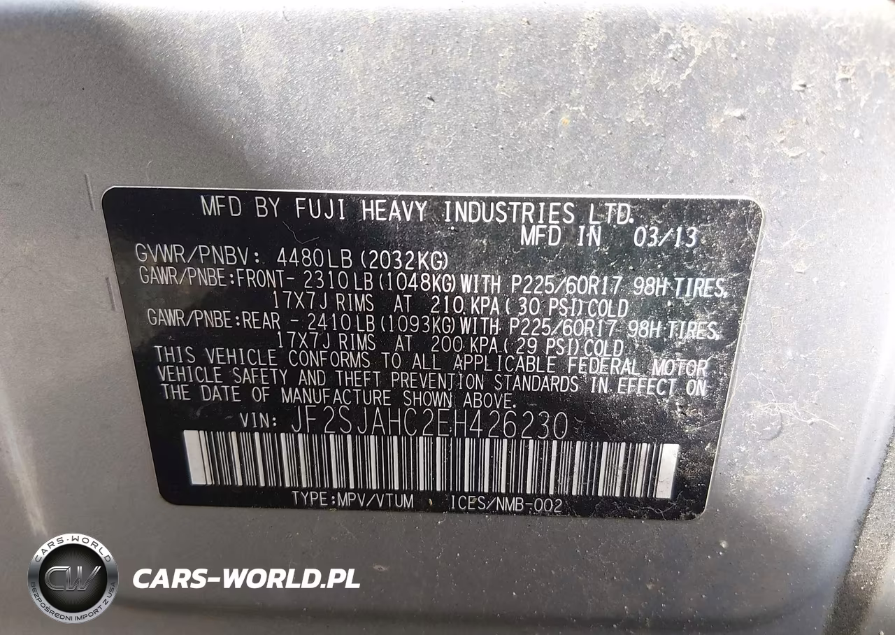 2014 Subaru Forester 2.5I Limited VIN:JF2SJAHC2EH426230 - 9