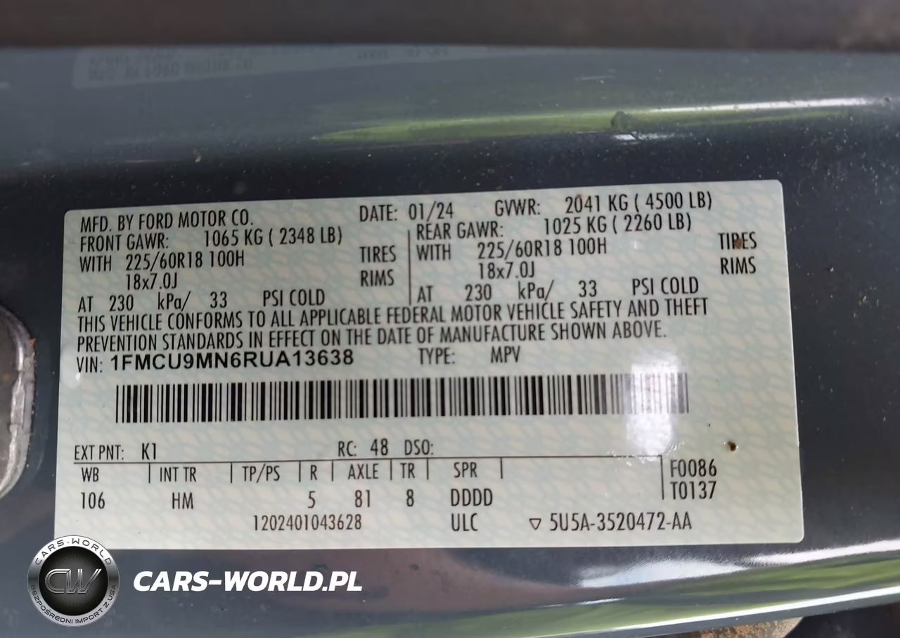 2024 Ford Escape St-Line VIN:1FMCU9MN6RUA13638 - 9