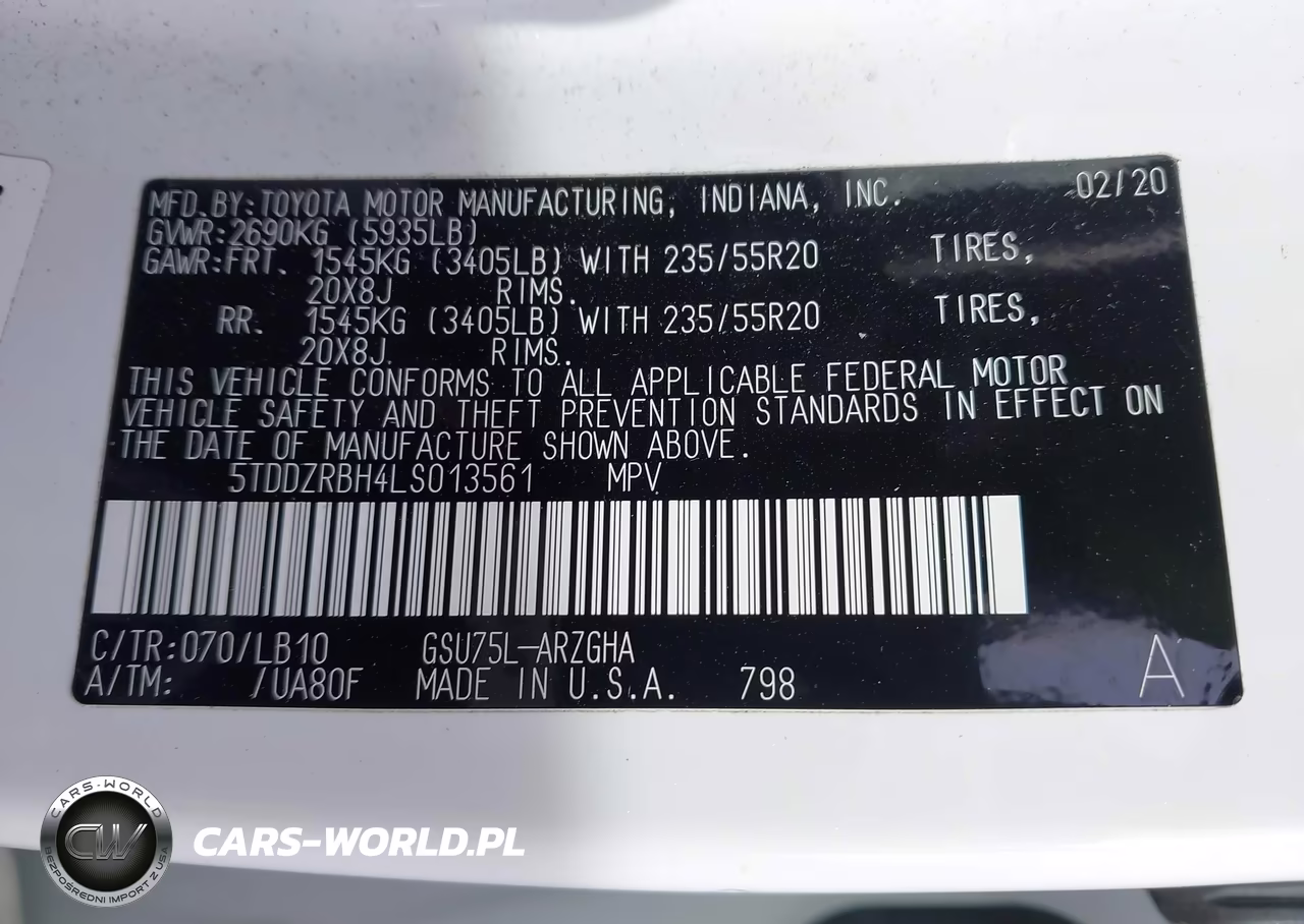 2020 Toyota Highlander Limited VIN:5TDDZRBH4LS013561 - 9