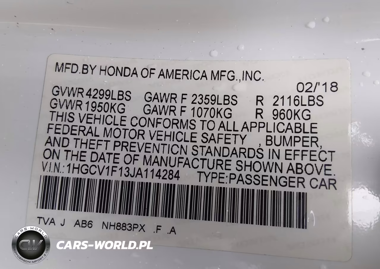 2018 Honda Accord Lx VIN:1HGCV1F13JA114284 - 9