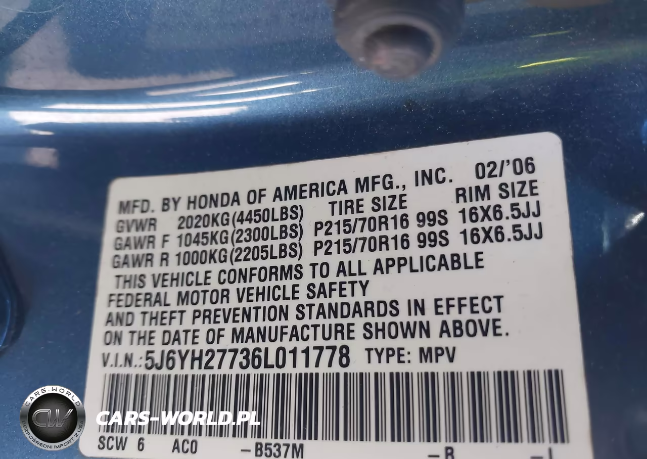 2006 Honda Element Ex-P VIN:5J6YH27736L011778 - 9
