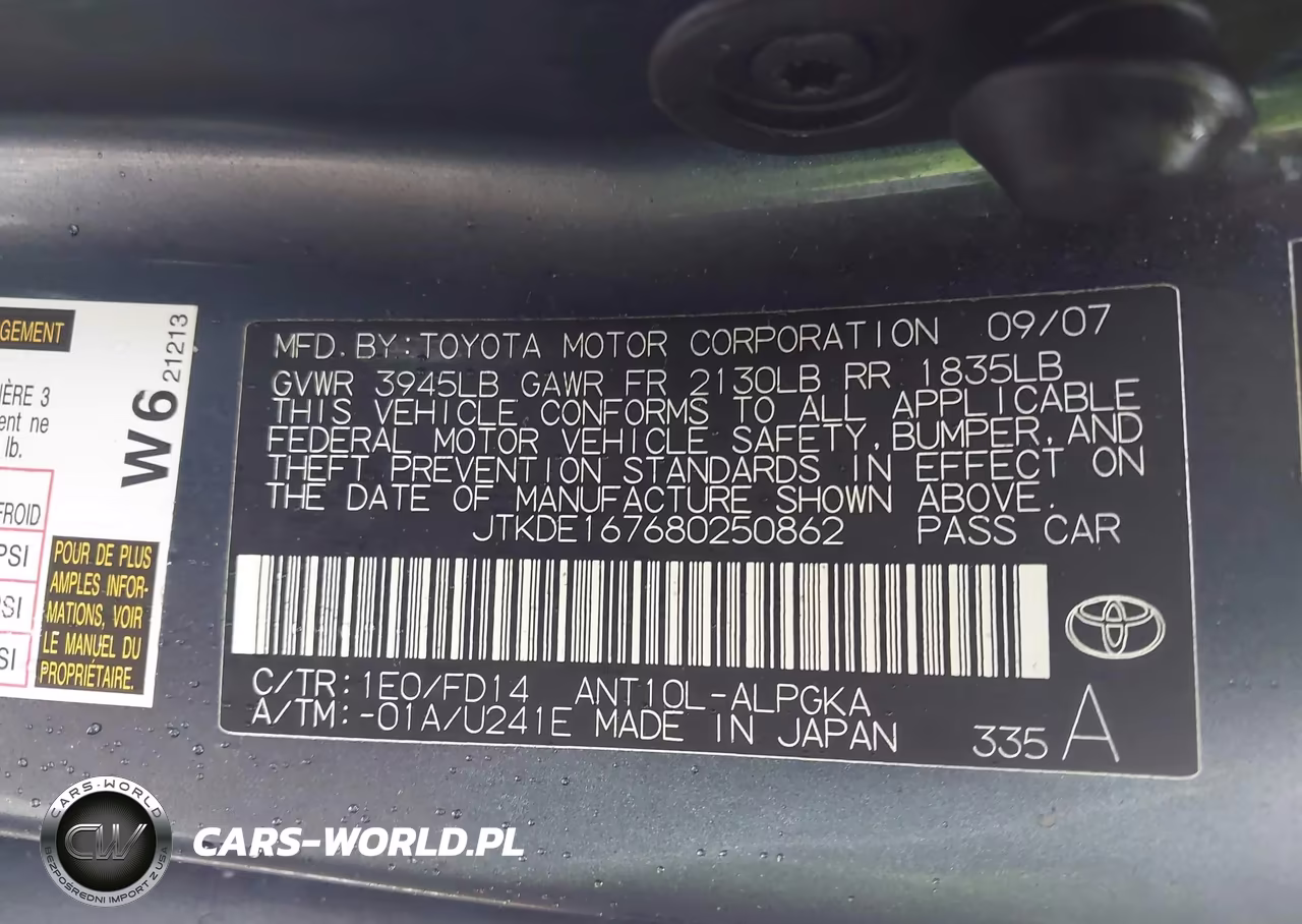 2008 Scion Tc VIN:JTKDE167680250862 - 9
