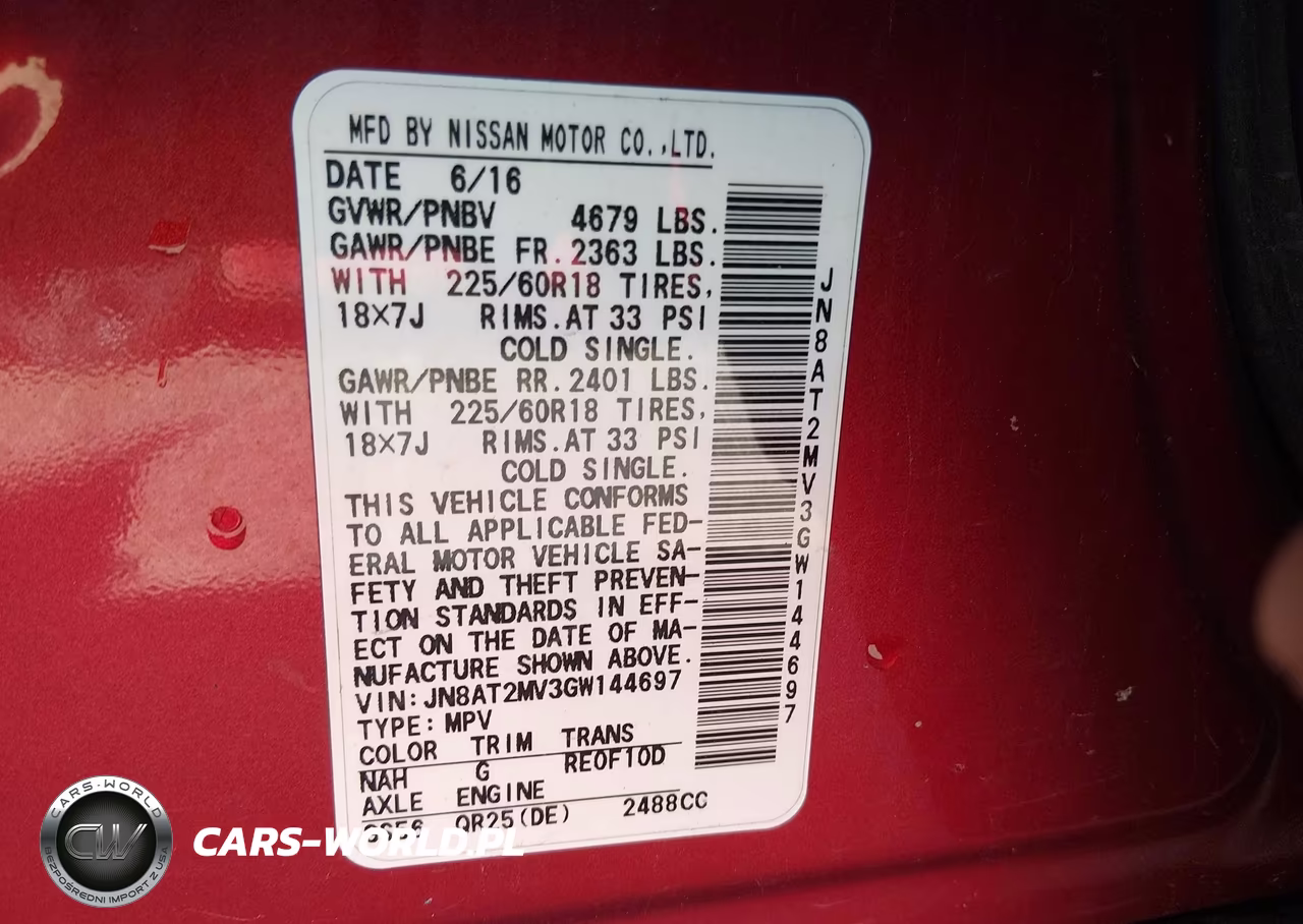 2016 Nissan Rogue Sl VIN:JN8AT2MV3GW144697 - 9