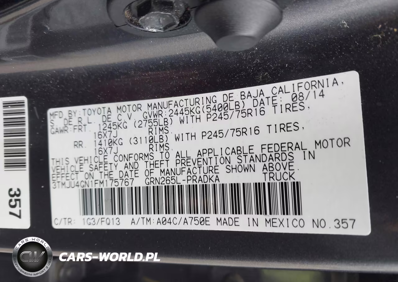 2015 Toyota Tacoma Prerunner V6 VIN:3TMJU4GN1FM175767 - 9
