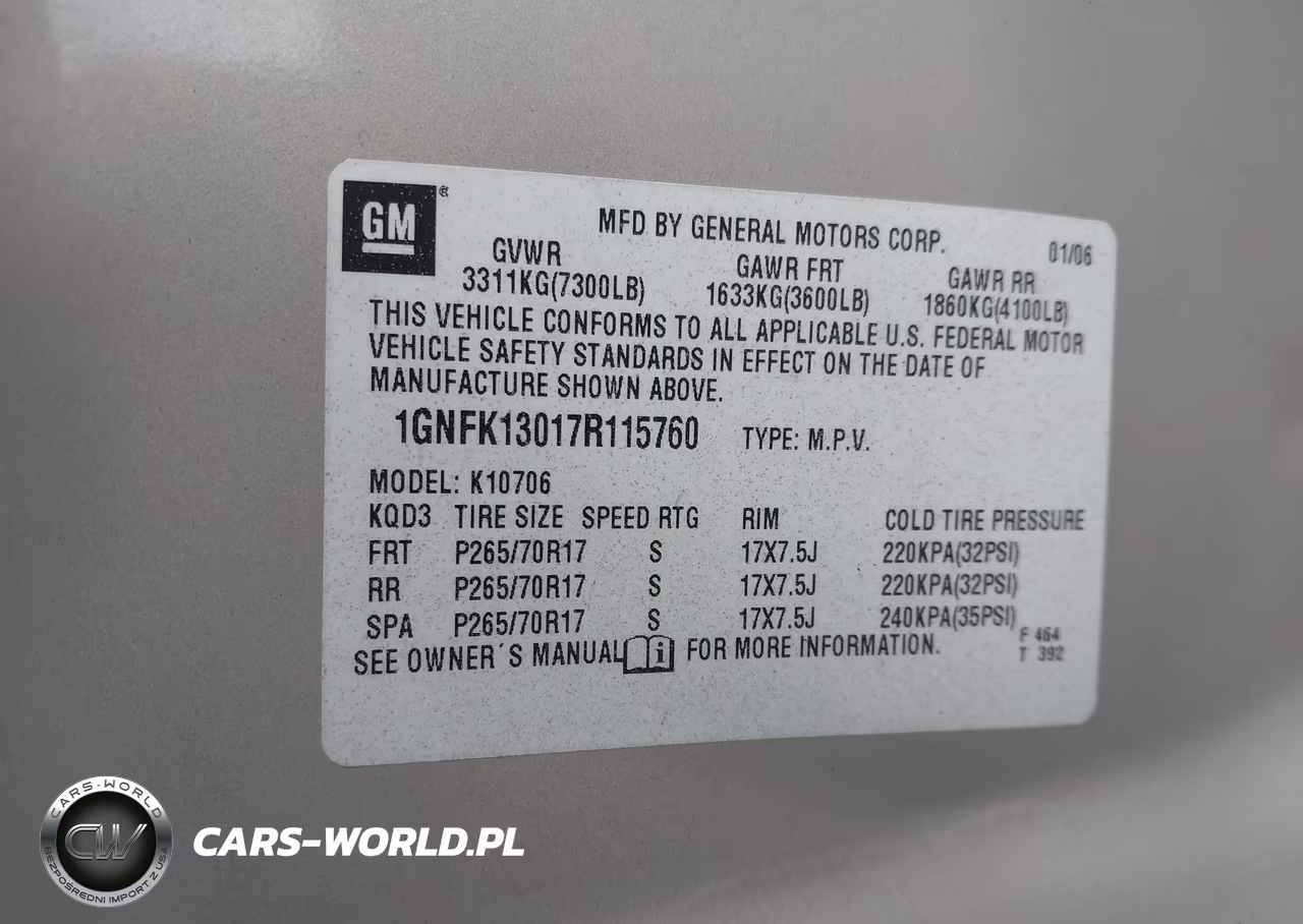 2007 Chevrolet Tahoe Lt VIN:1GNFK13017R115760 - 9