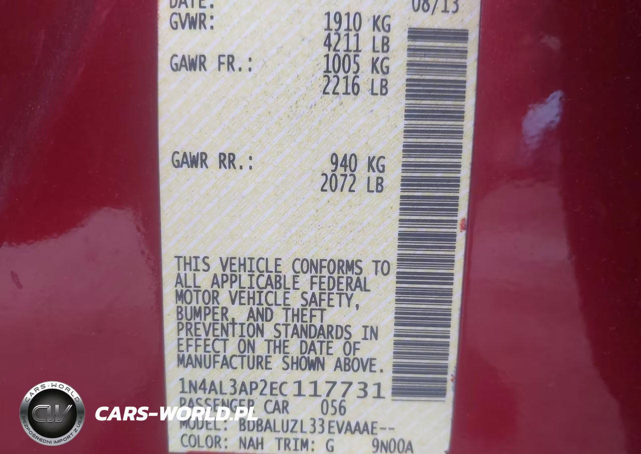 2014 Nissan Altima 2.5 Sv VIN:1N4AL3AP2EC117731 - 9