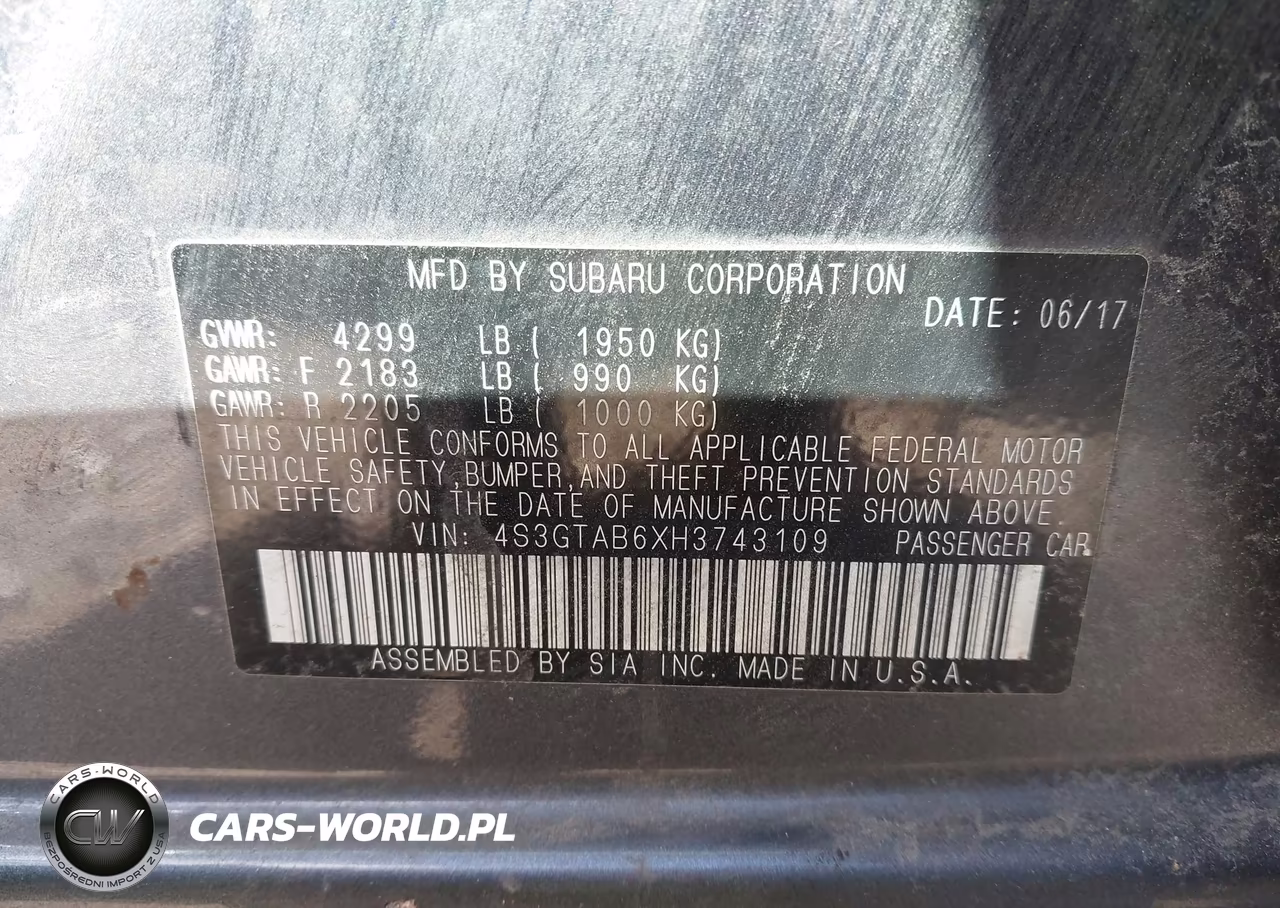 2017 Subaru Impreza 2.0I Premium VIN:4S3GTAB6XH3743109 - 9