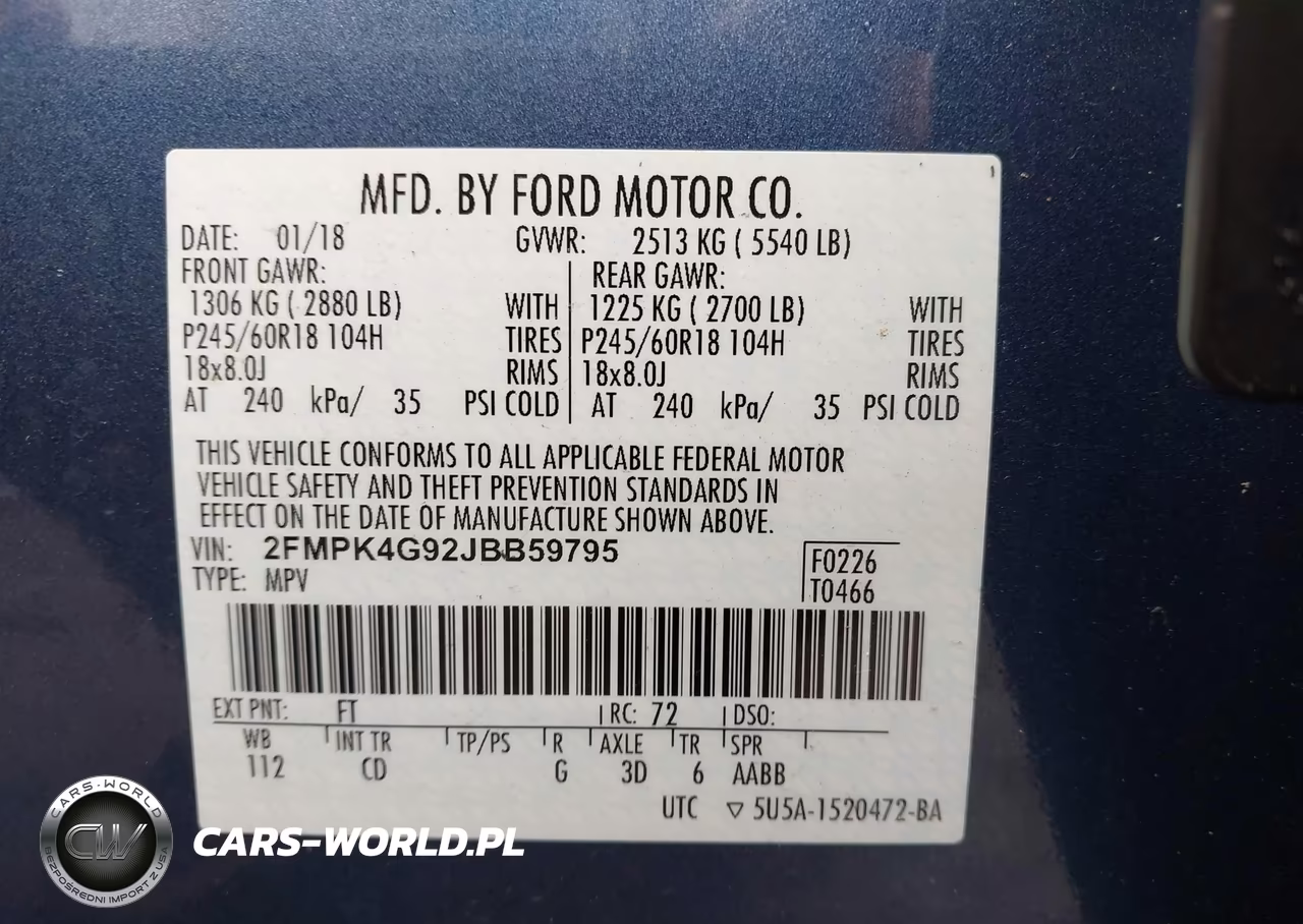 2018 Ford Edge Se VIN:2FMPK4G92JBB59795 - 9