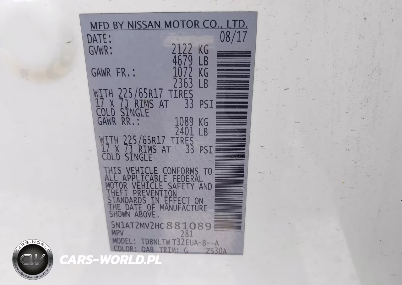 2017 Nissan Rogue Sv VIN:5N1AT2MV2HC881089 - 9
