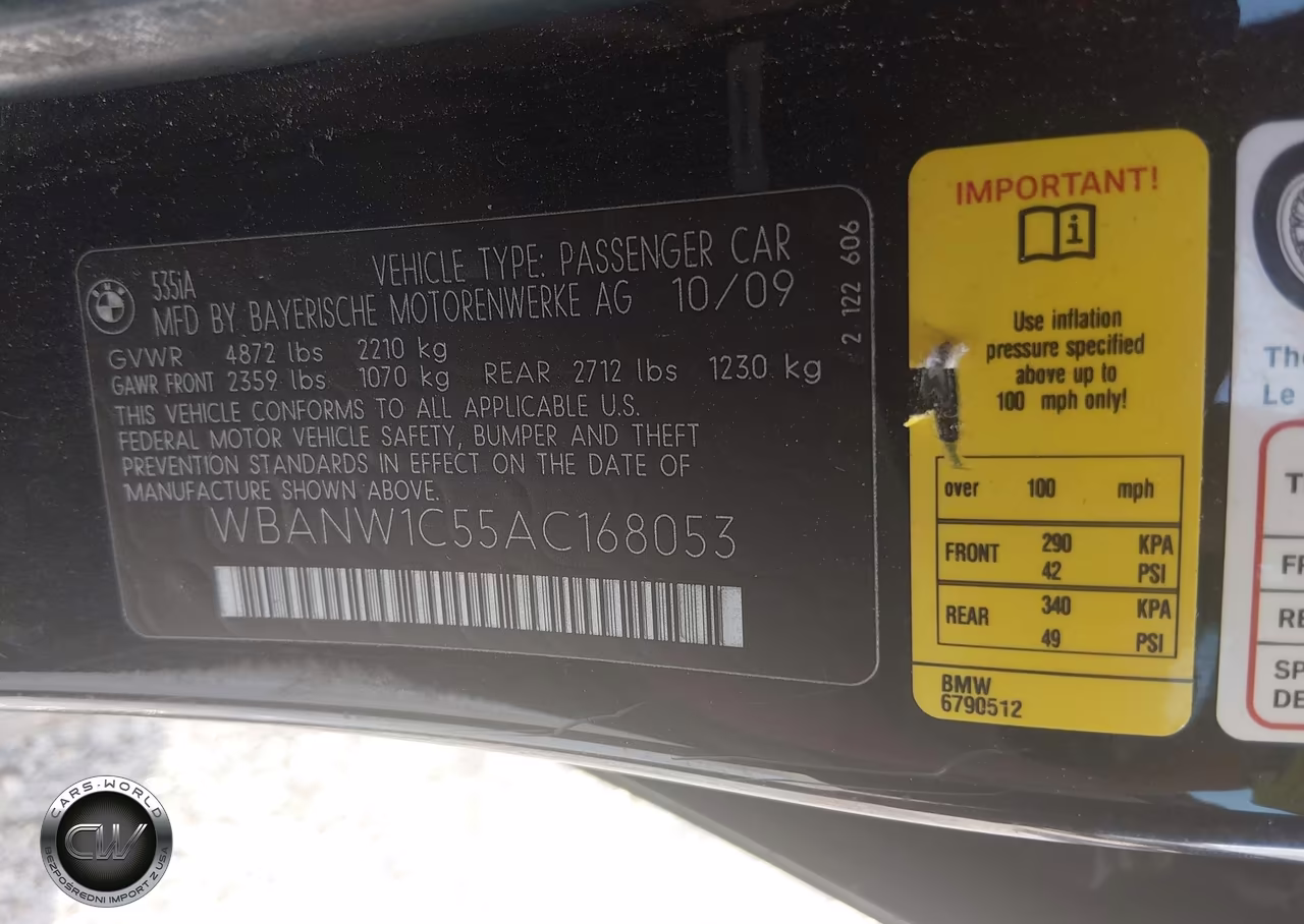 2010 BMW 535I VIN:WBANW1C55AC168053 - 9