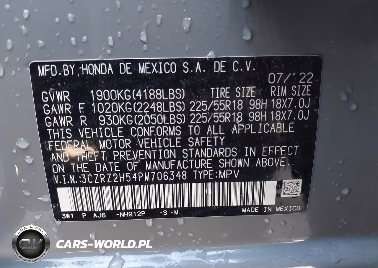2023 Honda Hr-V Awd Sport VIN:3CZRZ2H54PM706348 - 9