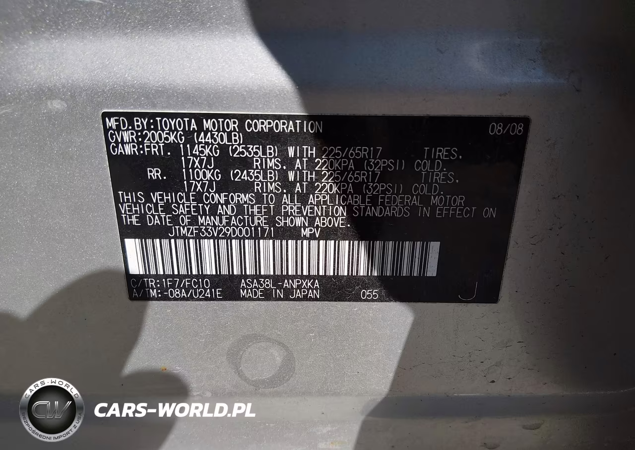 2009 Toyota Rav4 VIN:JTMZF33V29D001171 - 9