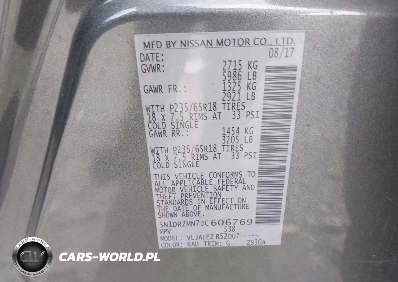 2018 Nissan Pathfinder Sv VIN:5N1DR2MN7JC606769 - 9