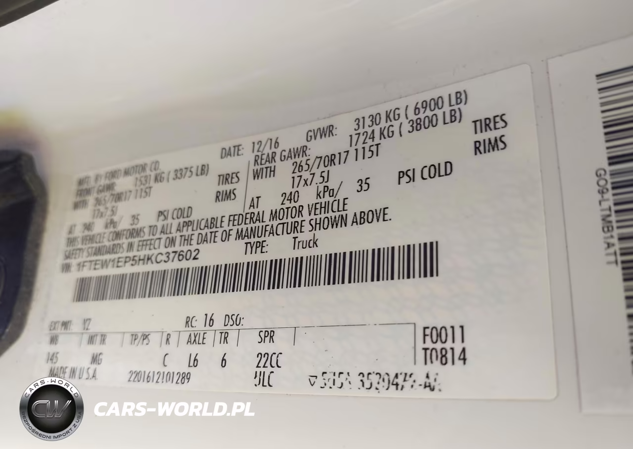 2017 Ford F-150 Xlt VIN:1FTEW1EP5HKC37602 - 9