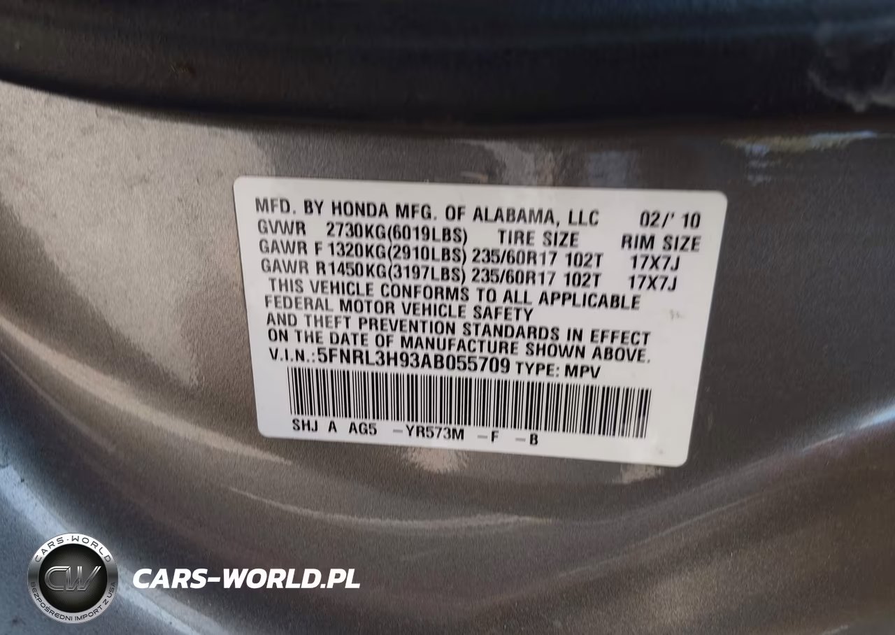 2010 Honda Odyssey Touring VIN:5FNRL3H93AB055709 - 9