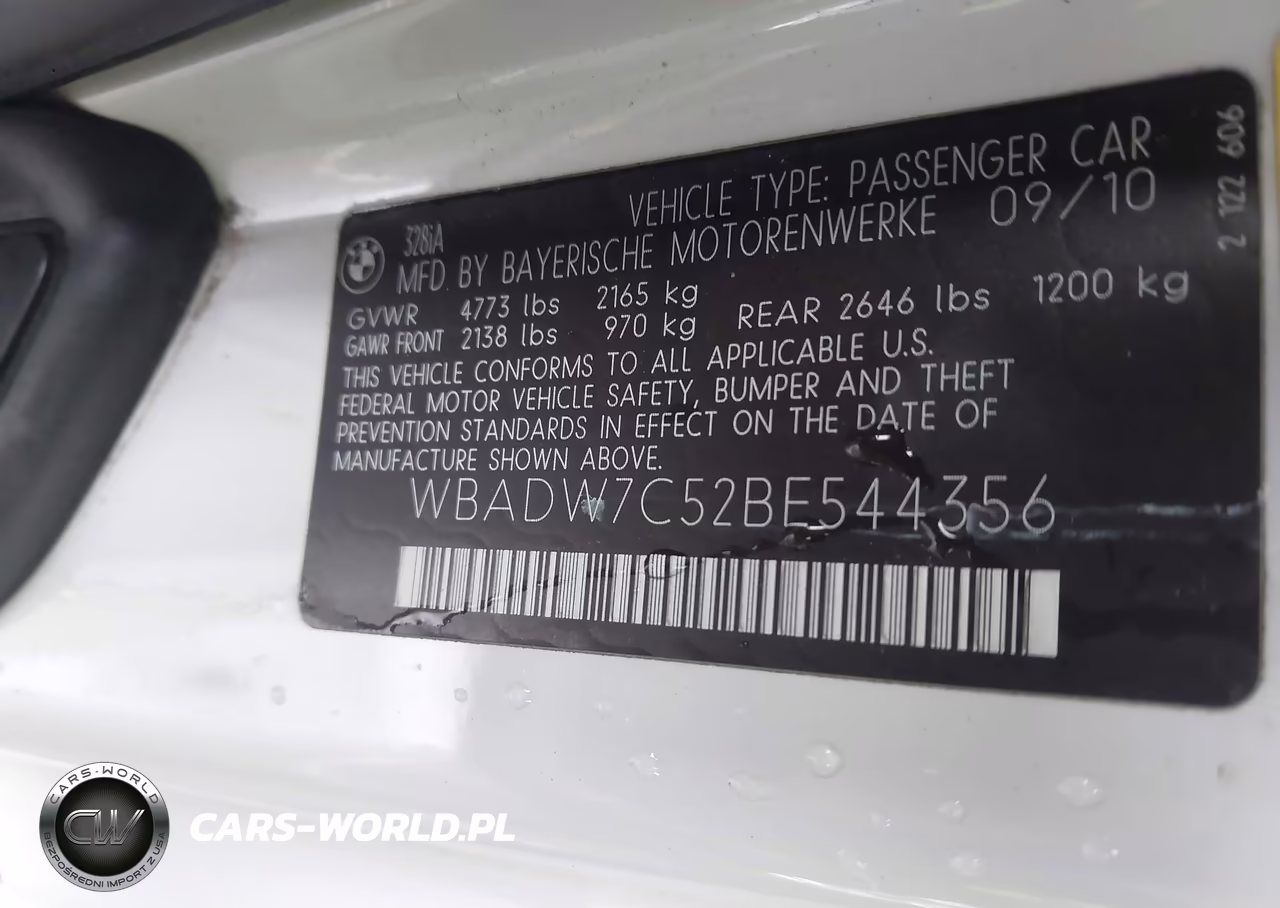 2011 BMW 3 Series 328I VIN:WBADW7C52BE544356 - 9