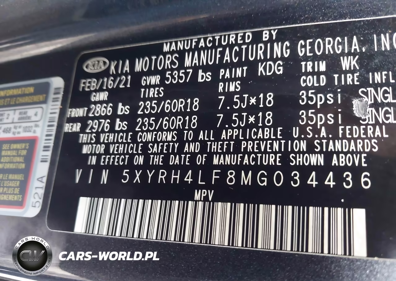 2021 Kia Sorento Ex VIN:5XYRH4LF8MG034436 - 9