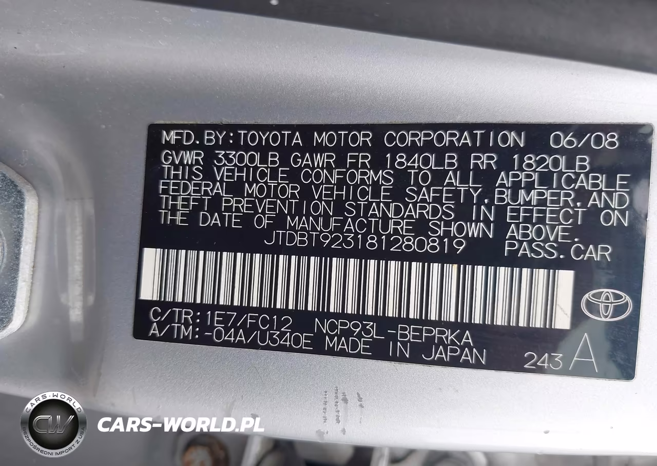 2008 Toyota Yaris VIN:JTDBT923181280819 - 9