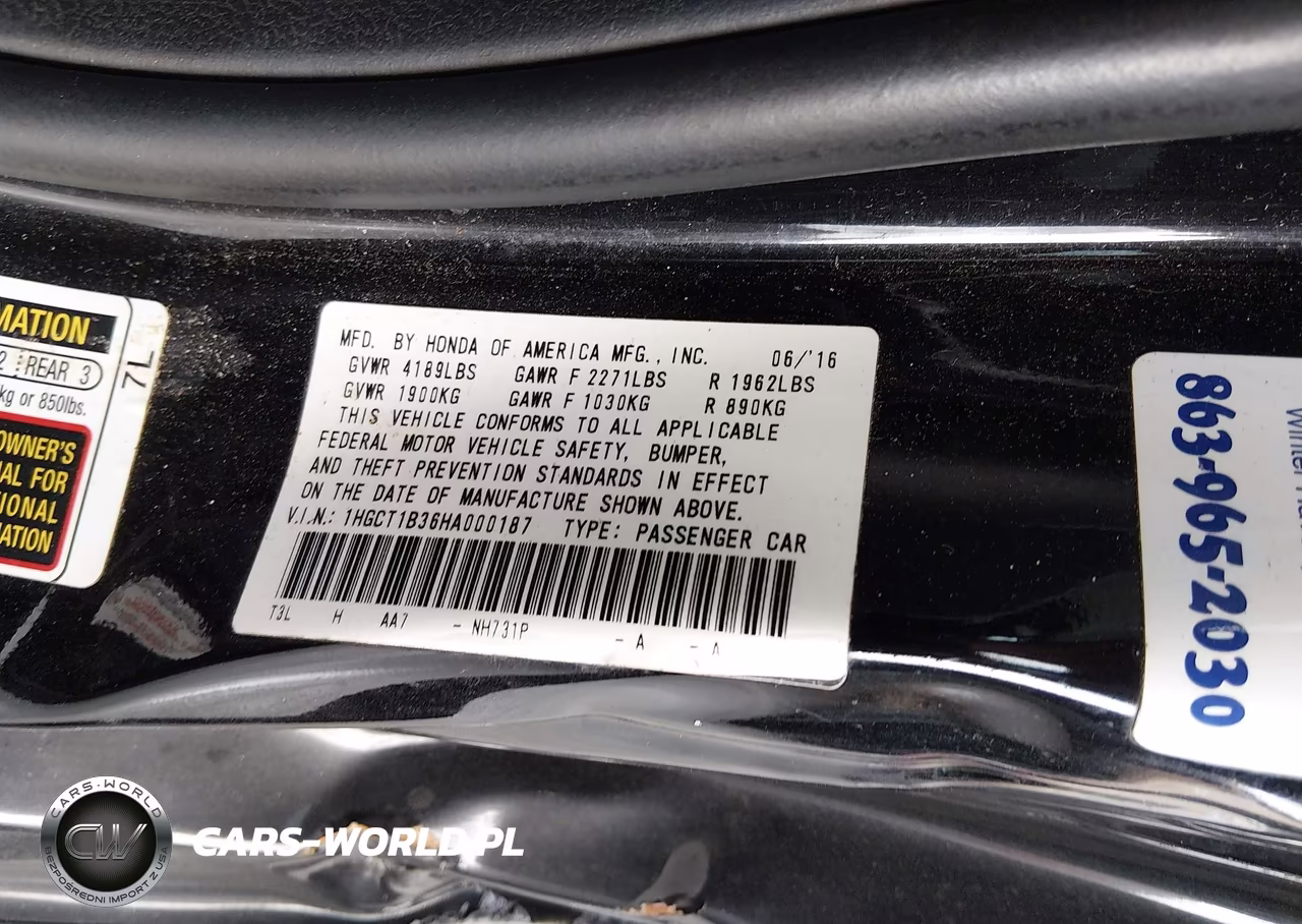 2017 Honda Accord Lx-S VIN:1HGCT1B36HA000187 - 9