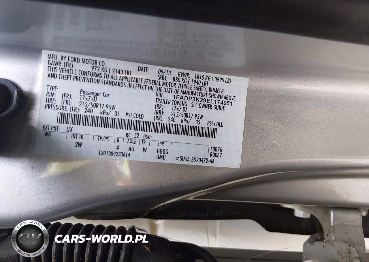 2014 Ford Focus Se VIN:1FADP3K29EL174951 - 9