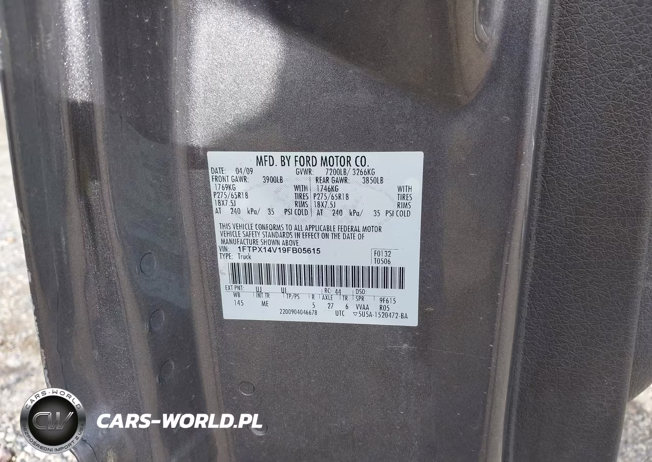 2009 Ford F-150 Xlt VIN:1FTPX14V19FB05615 - 9