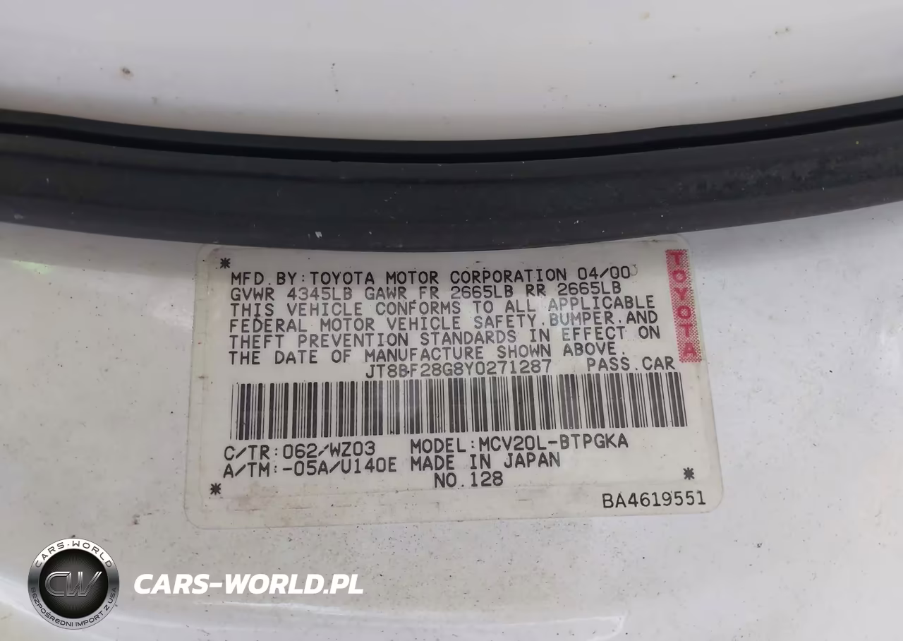 2000 Lexus Es 300 VIN:JT8BF28G8Y0271287 - 9