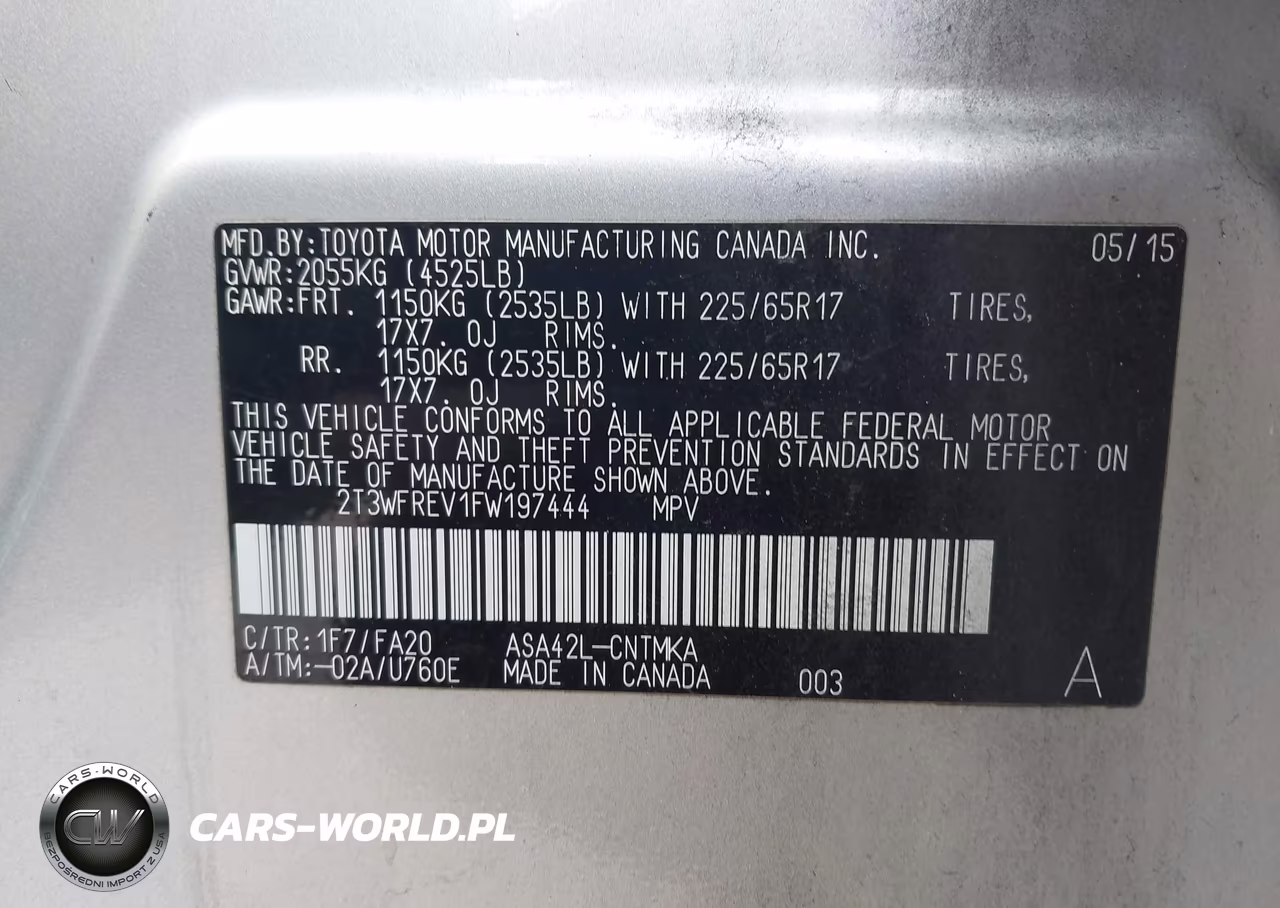 2015 Toyota Rav4 Xle VIN:2T3WFREV1FW197444 - 9