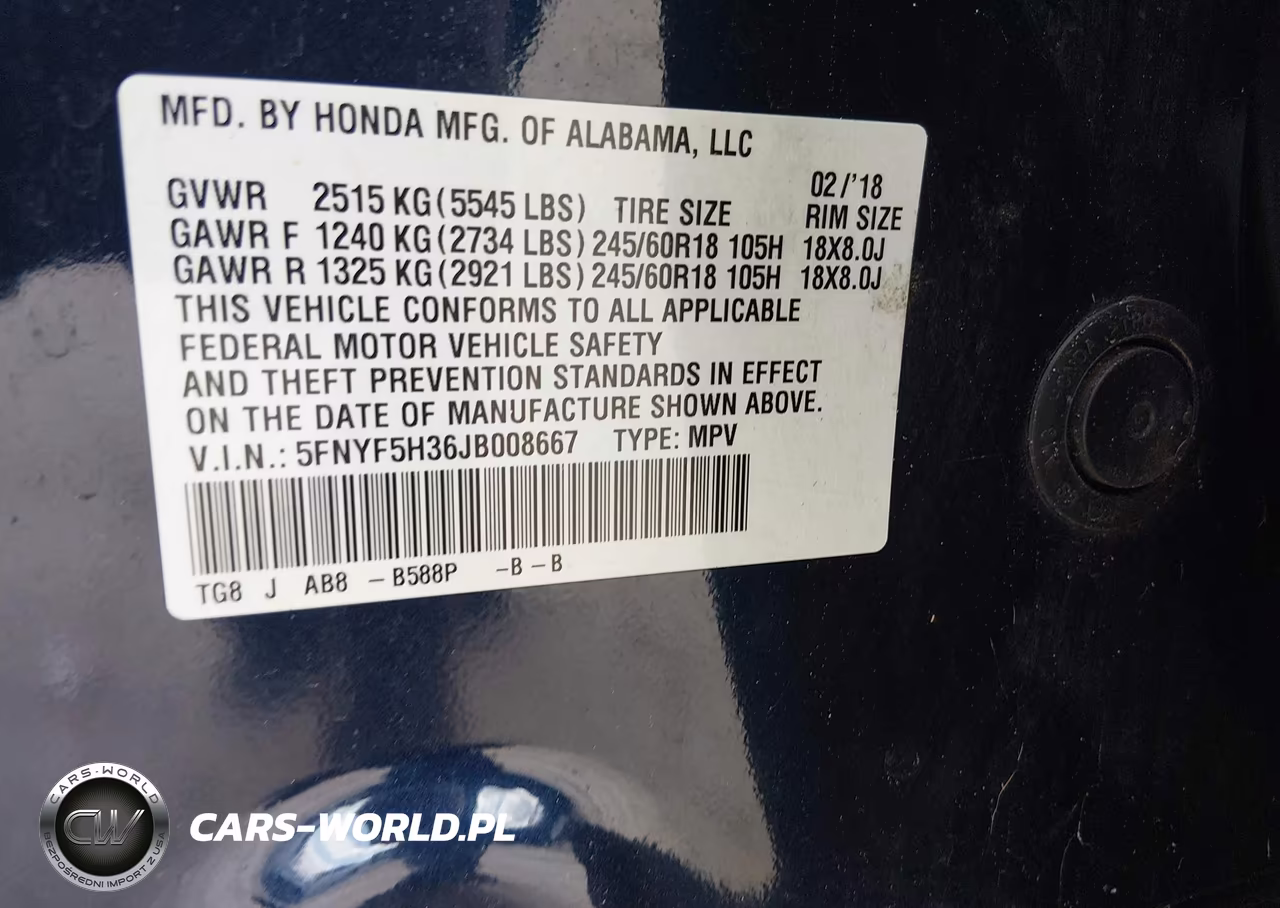 2018 Honda Pilot Ex VIN:5FNYF5H36JB008667 - 9